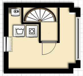 Plattegrond zolder situatie voor verbouwing;